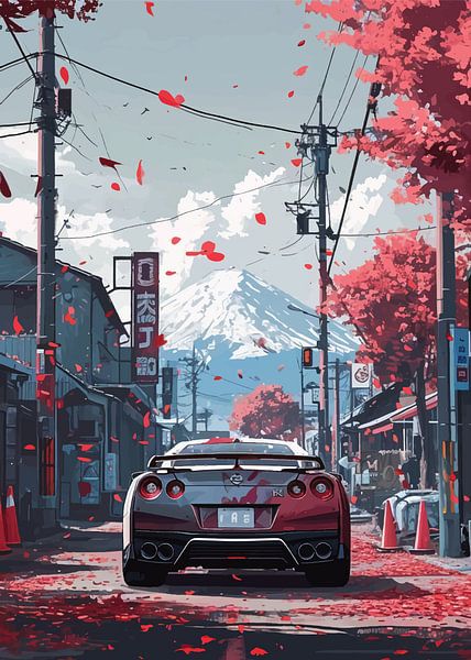 Racewagen met prachtig uitzicht in Japan van PublicArt77