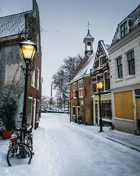 Delfshaven met sneeuw