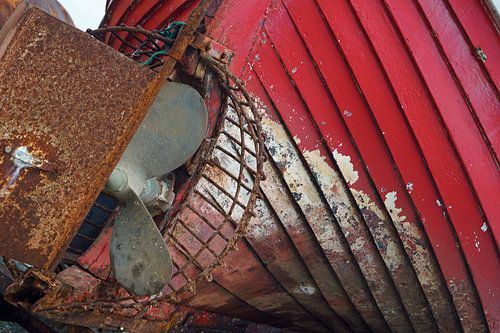 Oude rode boot - detail