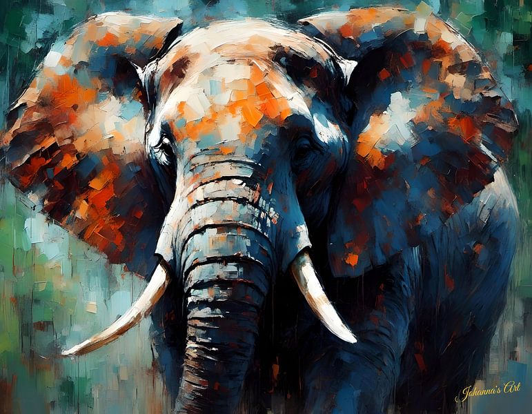 Wildlife - Abstracted Surrealism - Elephant 2 by Johannas Art Creations