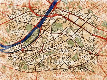 Kaart van Issy-les-Moulineaux in de stijl 'Serene Summer' van Maporia