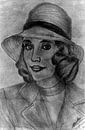 Vrouw met hoed-Woman with Hat-Femme avec chapeau-Frau mit Hut von aldino marsella Miniaturansicht