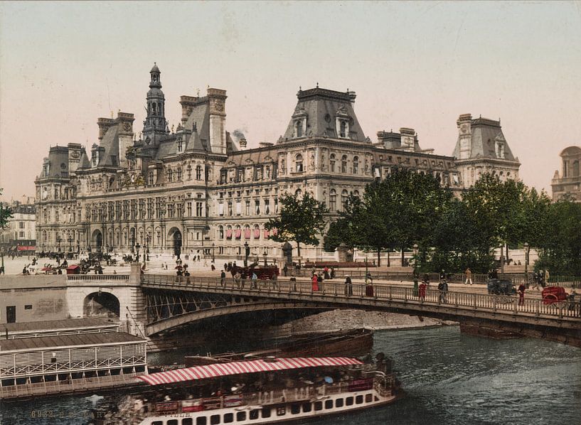 Hôtel de Ville, Paris von Vintage Afbeeldingen