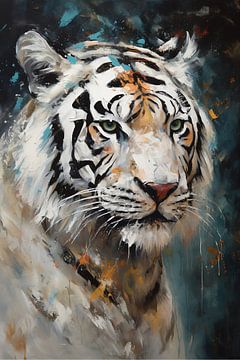 Tigres blancs en acrylique grossier sur Uncoloredx12