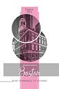 Poster Art BOSTON Faneuil Hall | pink van Melanie Viola thumbnail