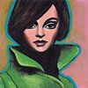 Girl In Green Coat (Close-up) (gezien bij vtwonen) van Lucienne van Leijen