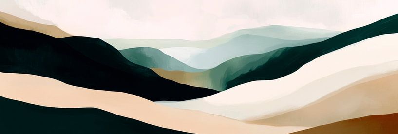 Sanfte Hügel unter wolkigem Himmel von Poster Art Shop