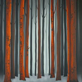 Das stille Echo von Kupferschatten in den Adern eines Winterfrostes von Artistic