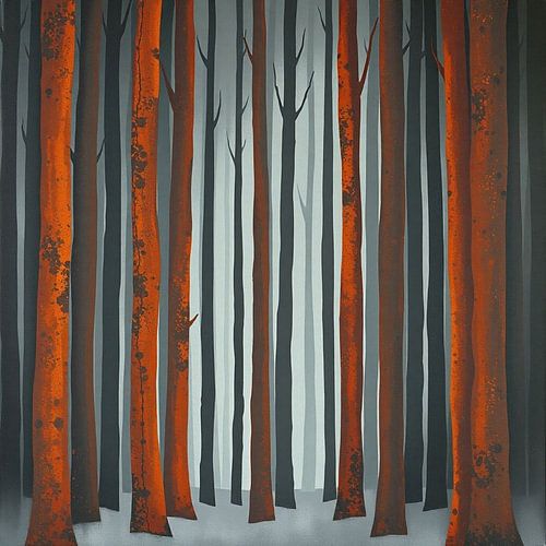 De stille echo van koperen schaduwen in de aderen van een wintervorst