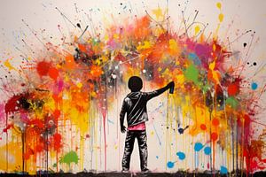 Graffiti, peinture, enfant sur BowiScapes Art Abstrait  et digital