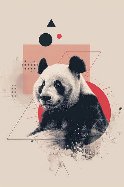 Abstrakter Panda - Modernes Tierporträt von Poster Art Shop