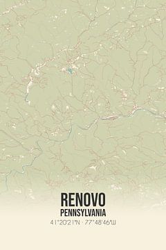 Carte ancienne de Renovo (Pennsylvanie), USA. sur Rezona