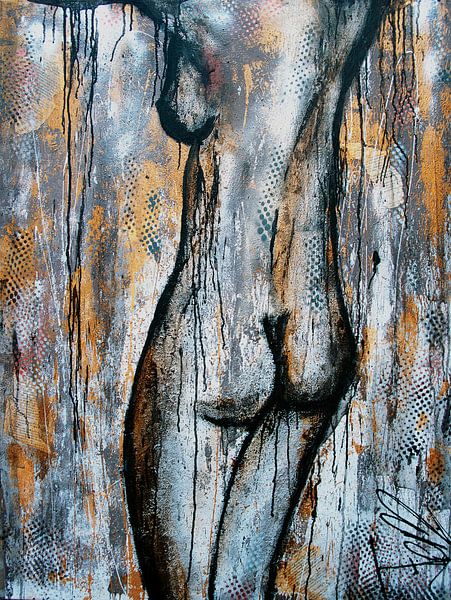 peinture abstraite femme nue par Femke van der Tak (fem-paintings)