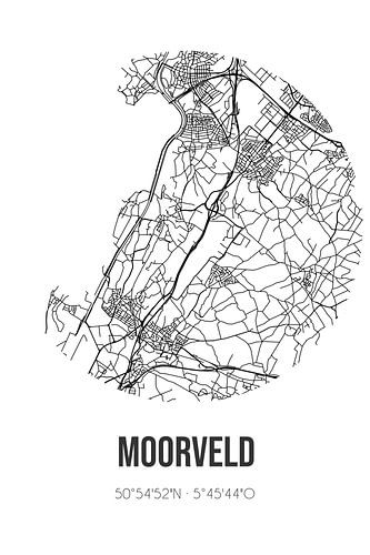 Moorveld (Limburg) | Landkaart | Zwart-wit