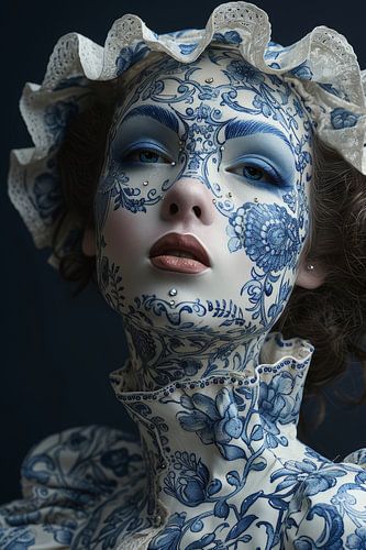 Portrait bleu de Delft