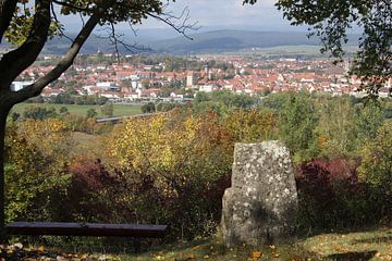 Blick von Luitpoldhöhe auf Bad Neustadt im Herbst