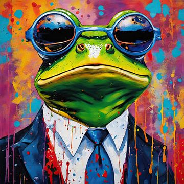 Pop-art Frosch 01.95 von Blikvanger Schilderijen