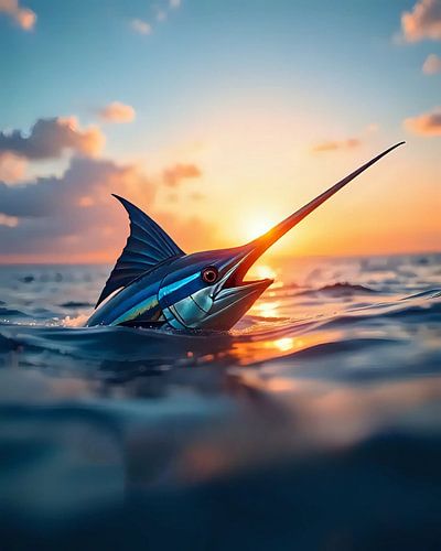 Speer van avondlicht