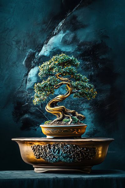 Bonsai still life elegant and chic by Digitale Schilderijen
