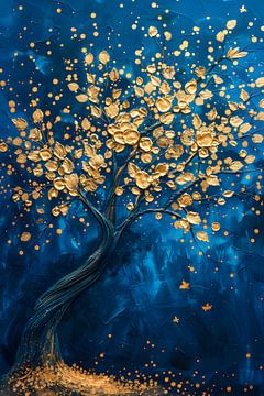 peinture arbre | peinture bleu | peinture abstraite sur AiArtLand