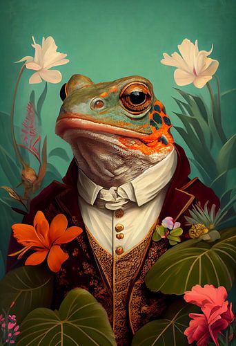 Portrait d'une grenouille élégante
