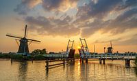 Kinderdijk sunset van Steven Driesen thumbnail