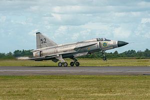 Start der Saab Viggen der schwedischen Luftwaffe Historischer Flug.
