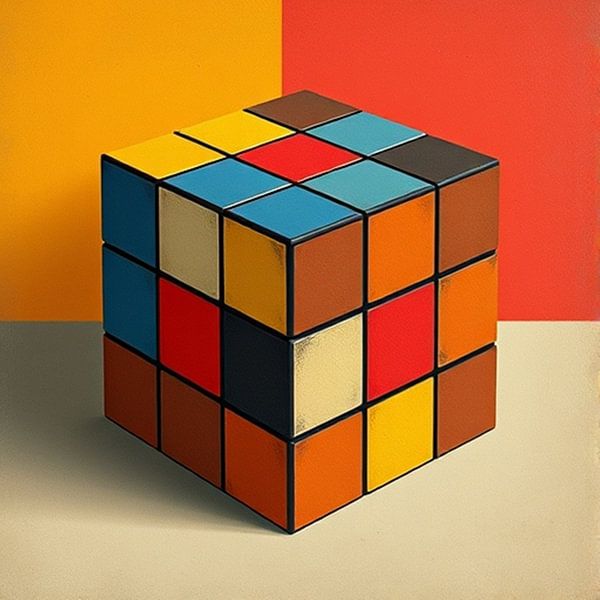 De kubus van rubiks retro. van J.a Dijkstra