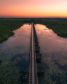 The Moerputten Bridge at Sunset by Ewold Kooistra