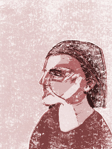 portret in terra roze