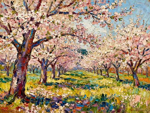 Cherry blossom avenue in spring