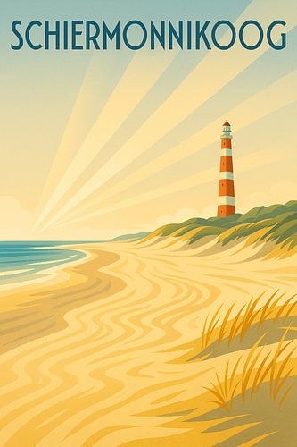 Schiermonnikoog Vintage Kust Poster
