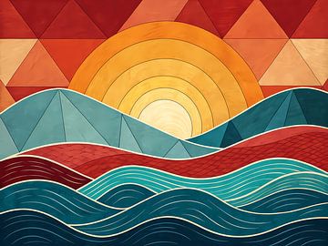 Geometric Sunrise Serenity by Artistic
