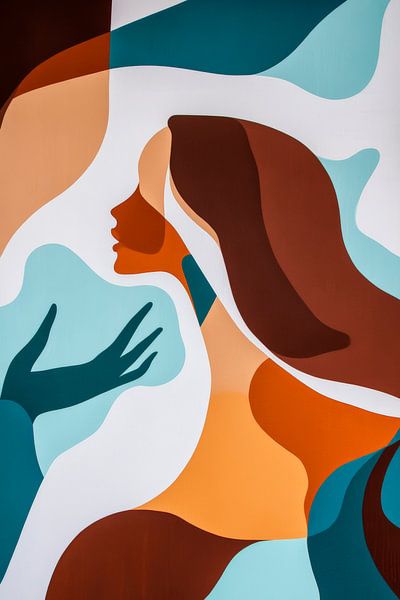 Vielschichtige Silhouette in sanften Farben von Poster Art Shop