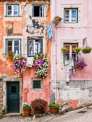 Alfama, buntes Viertel in Lissabon, Portugal