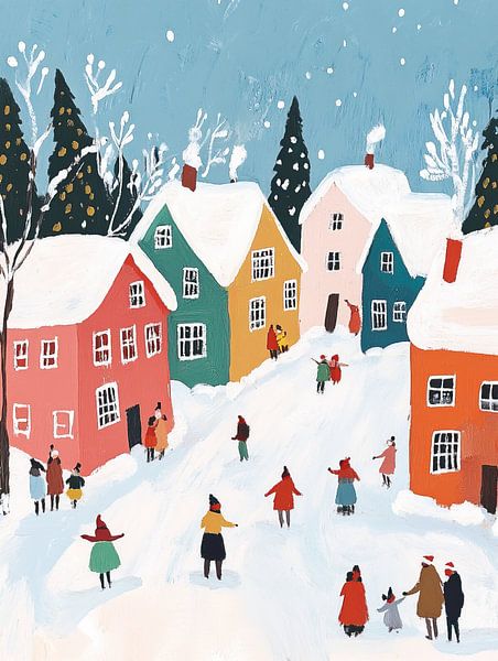 Weihnachtsstraße von Wunderbare Kunst