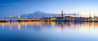 Evening view on the skyline of Kampen in Overijssel, The Netherl by Sjoerd van der Wal thumbnail