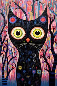 Abstract portret van een kat