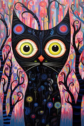 Abstract portret van een kat