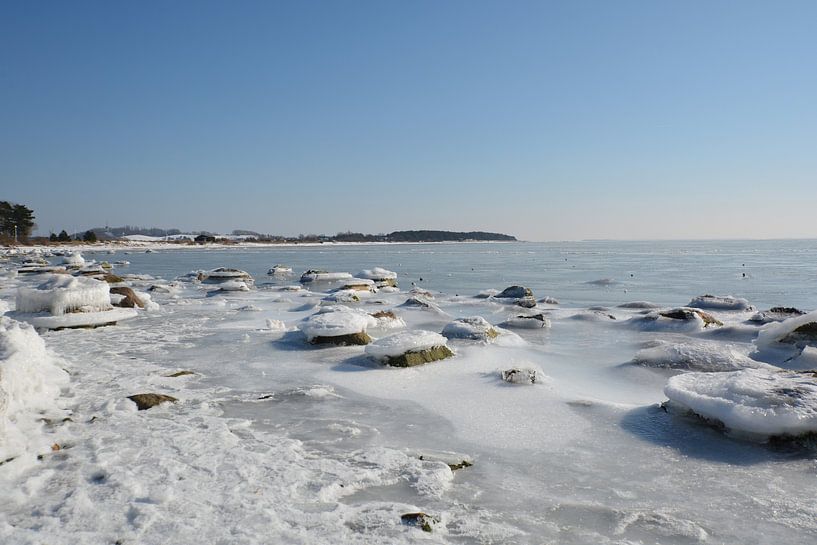 Eisschollen, Südstrand, Göhren, zugefrorene Ostsee von GH Foto & Artdesign