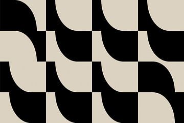 Moderne abstracte minimalistische geometrische retro vormen in zwart en wit 10 van Dina Dankers