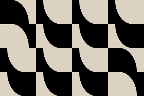 Moderne abstracte minimalistische geometrische retro vormen in zwart en wit 10