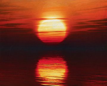 zonsondergang aan zee van Jan Keteleer
