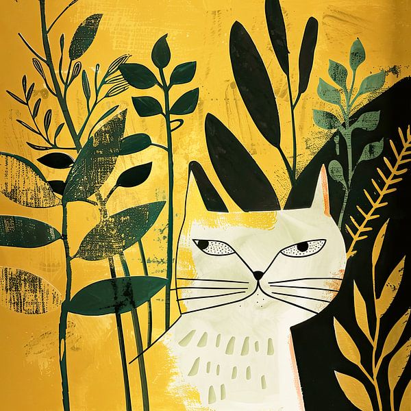 Grafik Katze von Vlindertuin-Art