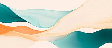Zachte golven in pastelkleuren van Poster Art Shop