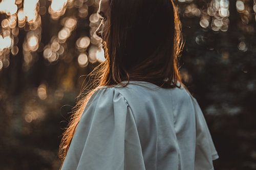 Think hard and enjoy the surroundings in the forest