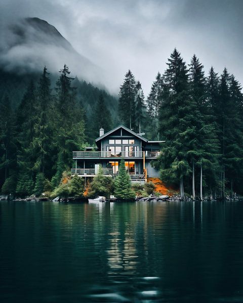 Haus am See von fernlichtsicht