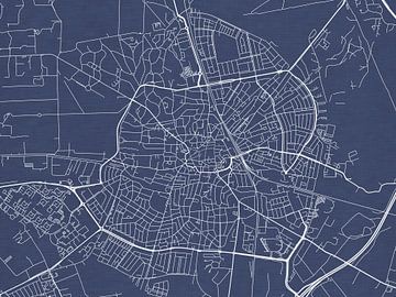 Carte de Hilversum en bleu royal sur Map Art Studio
