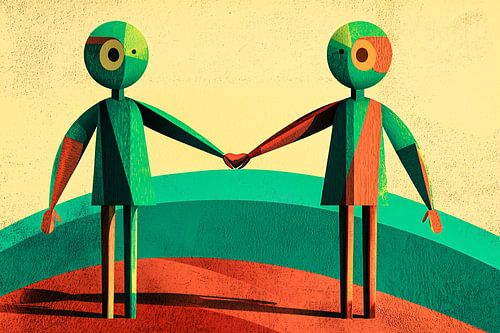 Kleurrijke abstracte figuren kunst