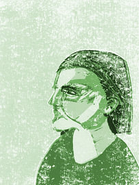 Porträt in Grün von Kirsten Benschop-Pater